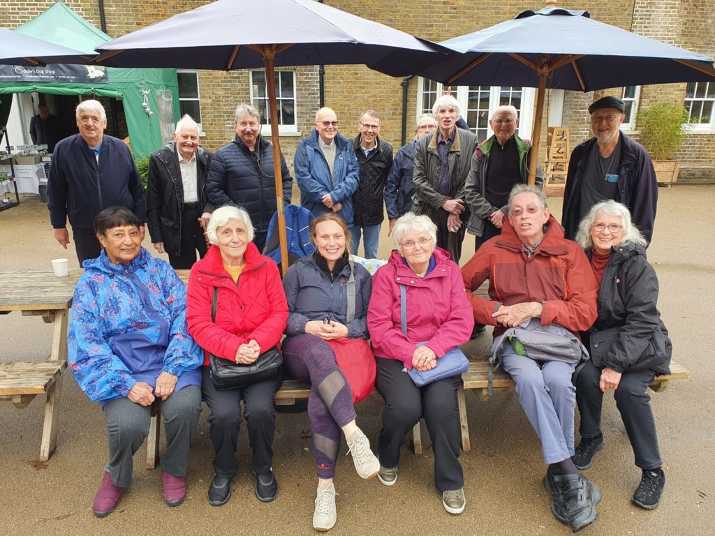 The Advanced Prostate Cancer Club members meeting outside