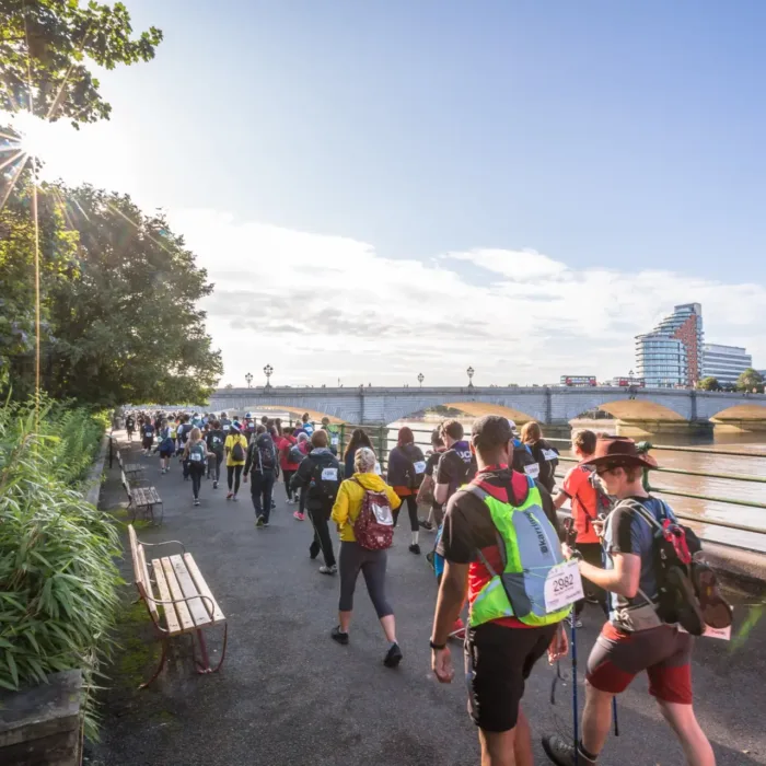 People participating on the Thames Bridges Trek