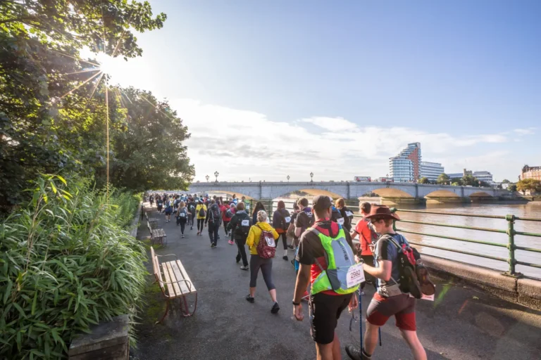 People participating on the Thames Bridges Trek