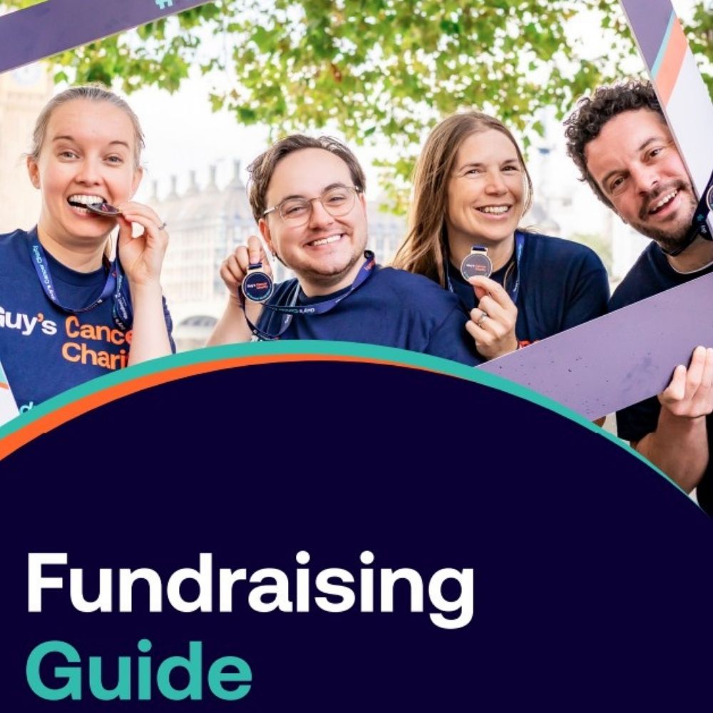 Four supporters in blue Guy